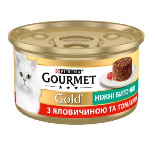 Корм Gourmet Gold ніжні биточки з яловичиною і томатом 85 г