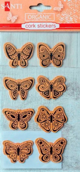 Набор наклеек пробковый стикер 8 шт.