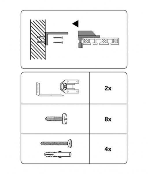 Тримач до стельового карнизу Gardinia набірний білий 