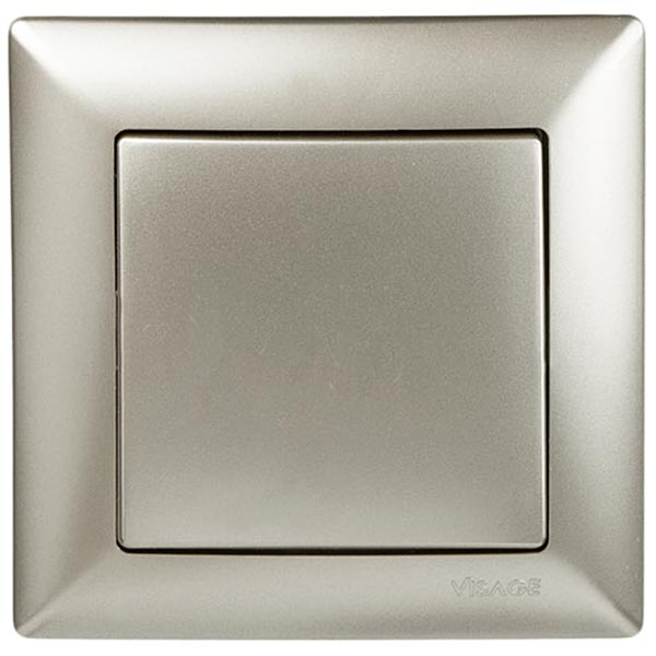 Выключатель одноклавишный Gunsan Visage без подсветки 16 А 220В IP20 бежевый металлик VS 28 25 101