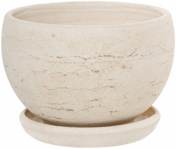 Горщик шамотний Куля №3 137 круглий 9,6л кремовий 