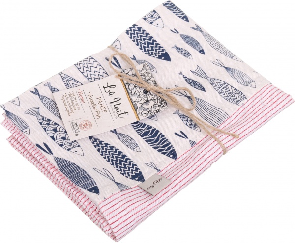 Раннер Fish красная полоска 40x140 см красный La Nuit 