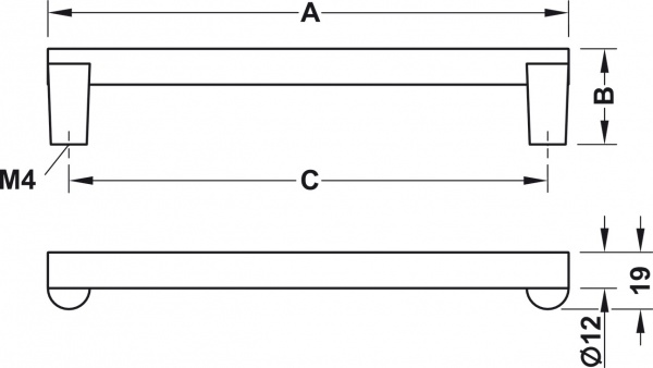 Ручка скоба Hafele 128 мм 106.69.110 никель матовый браш