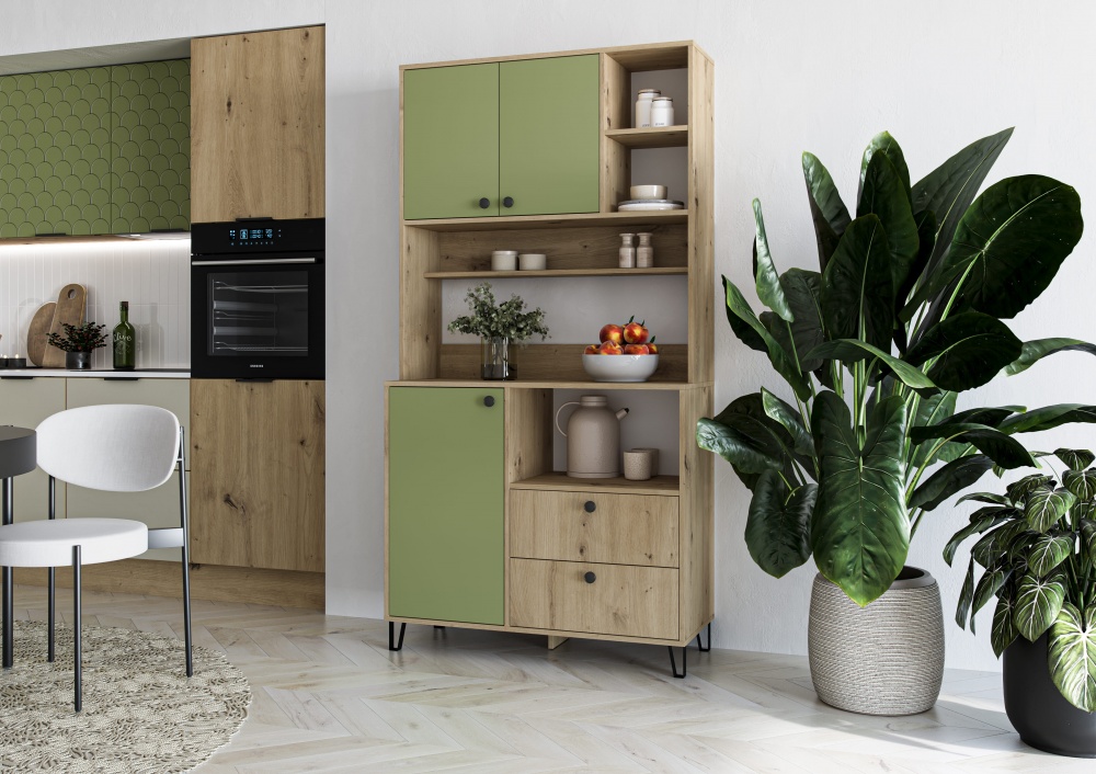 Буфет Грейд Салерно 1930х1000х410 мм дуб артизан/фисташка зеленая