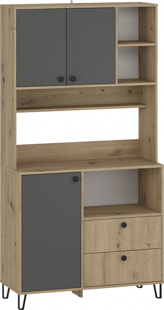 Буфет Грейд Салерно 1930x1000x410 мм дуб артизан / графит серый