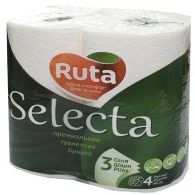 Туалетная бумага Ruta трехслойная 4 шт.