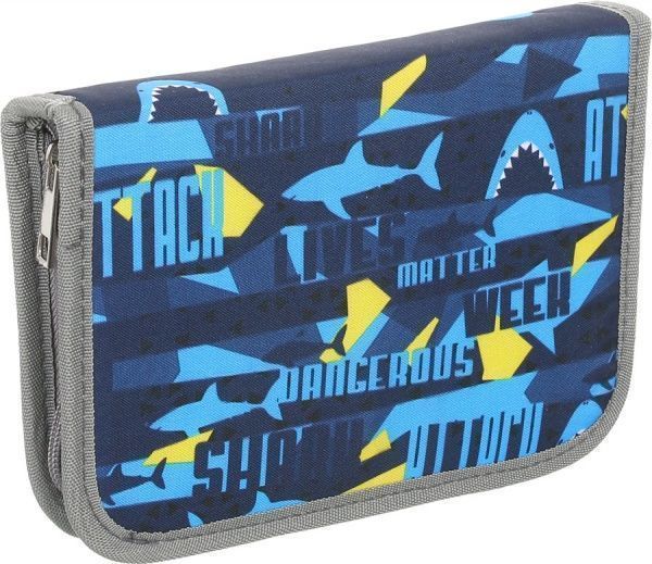 Пенал школьный Акула 930151 голубой