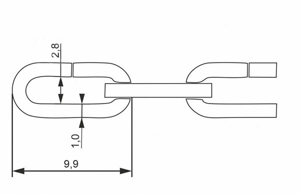 Ланцюг декоративний 1 мм 1 м годинниковий золото