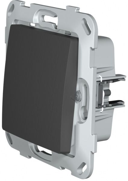 Переключатель проходной одноклавишный Plank Electrotechnic Classic/Nordic без подсветки 10 А 250В антрацит PLK0211241