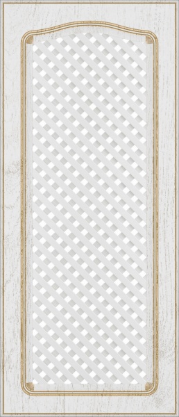 Фасад для кухни Грейд Белая текстура супермат №205 патина золото 920x396 ВТ Римини правый