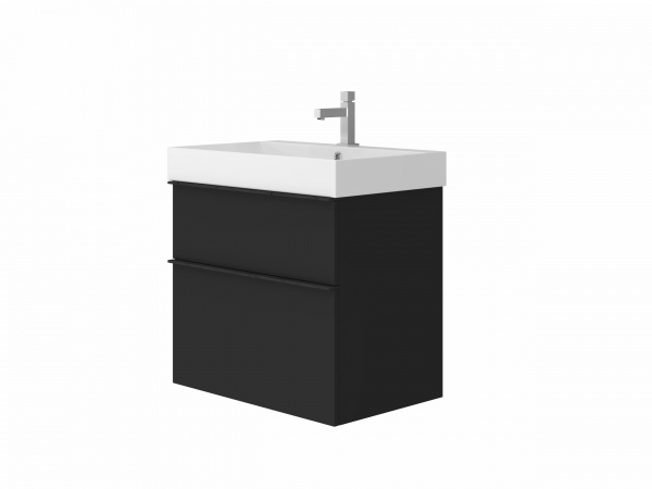 Тумба напольная ЮВЕНТА Manhattan - 70 черный с умывальником Stance-70