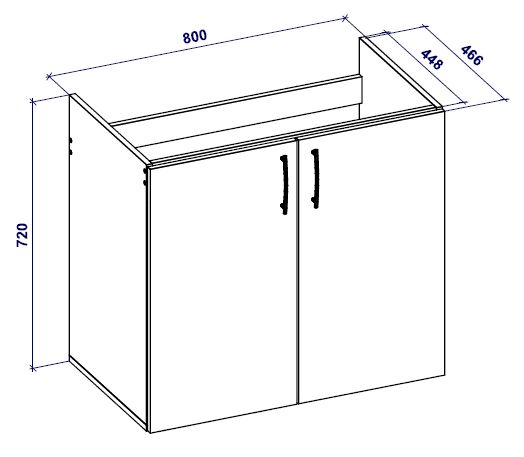 Тумба напольная Грейд 80 см под умывальник дуб сонома