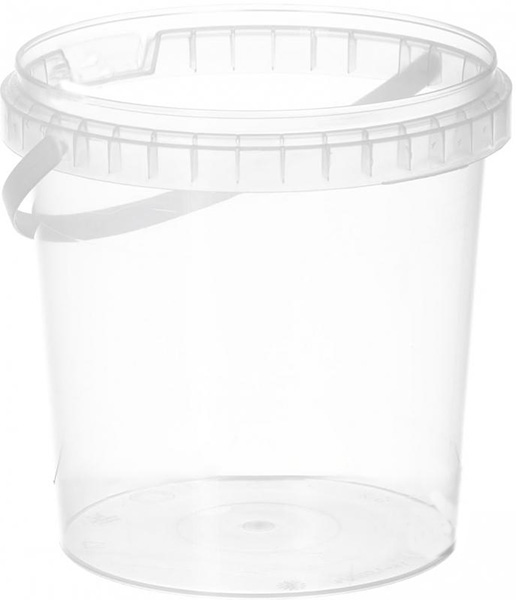 Ведро без крышки Пласт-Бокс круглое с пластиковой ручкой 1 л прозрачный 