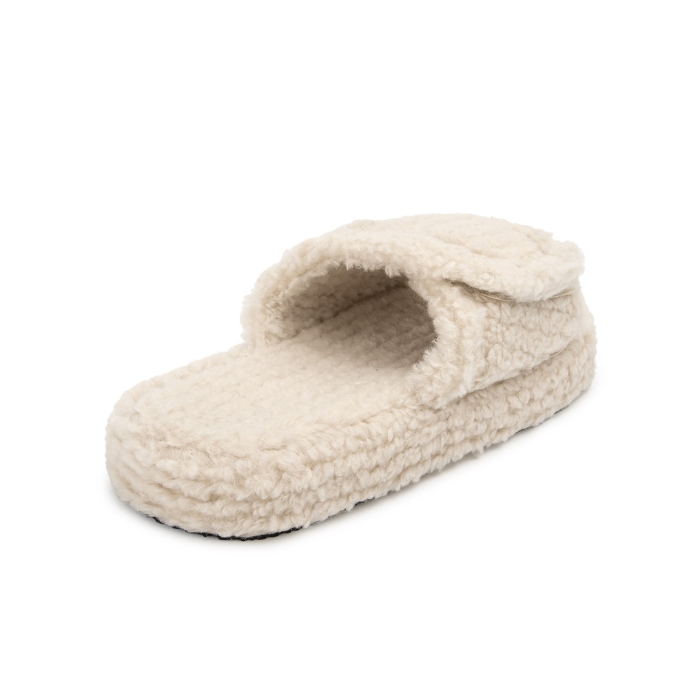 Тапки домашние Twins HS флис/липучка на платформе 12702 р.36/37 молочный