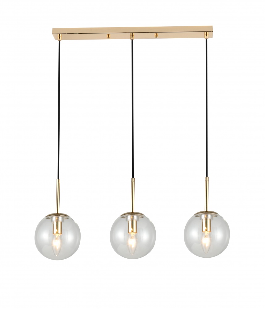 Підвіс Sensio Anje 3x40 Вт E14 золото/прозорий LS-74657/3LG-E1440W