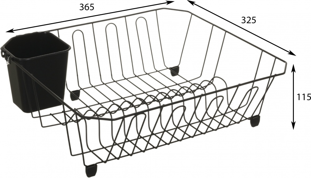 Сушарка для посуду Flamberg Premium Civico 36,5x32,5x11,5 см чорний