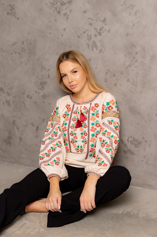 Вишиванка Galychanka Щаслива доля р. L бежевий Wb-0377