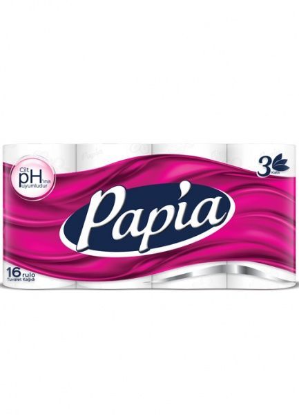 Туалетная бумага PAPIA трехслойная 16 шт.