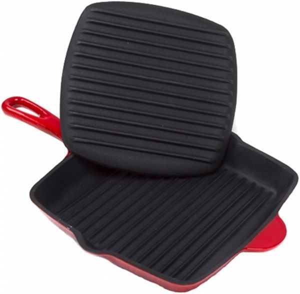 Сковорода-гриль 26x26 см красная Mario Batali