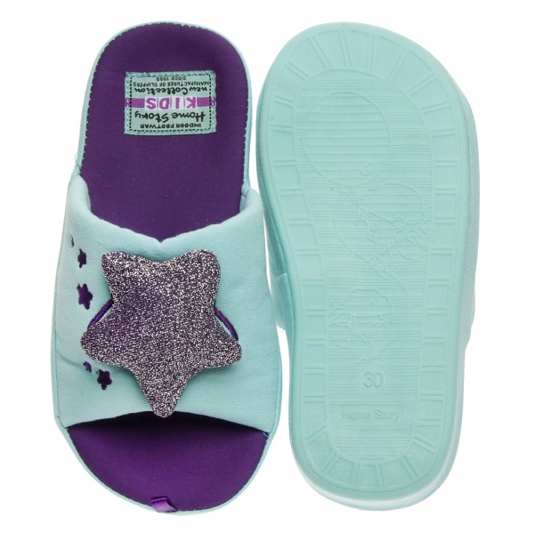 Капці дитячі для дівчинки Home Story р.33 м'ятний 210750-10 