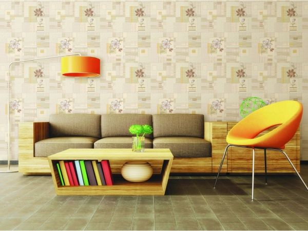 Обои виниловые на бумажной основе Славянские обои Comfort Цветок 5605-02 0,53x10,05 м 