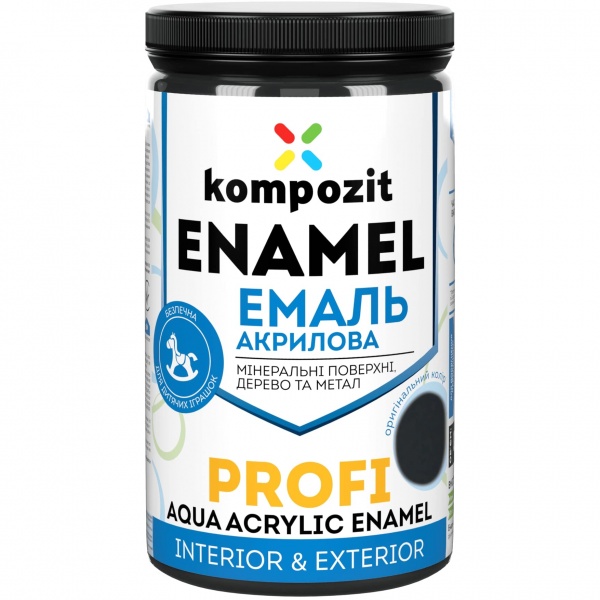 Эмаль Kompozit акриловая Profi RAL 7024 графит глянец 0,7л