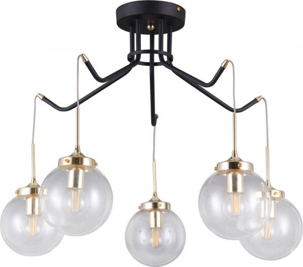 Люстра потолочная Victoria Lighting Miracle/PL5 5x5 Вт E14 черный/золото 