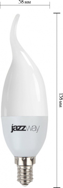 Лампа светодиодная Jazzway PLED-SP 7 Вт CA37 матовая E14 220 В 4000 К 1027917 