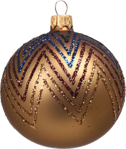 Елочная игрушка в форме шара геометрическим рисунком 8 см в ассортименте 