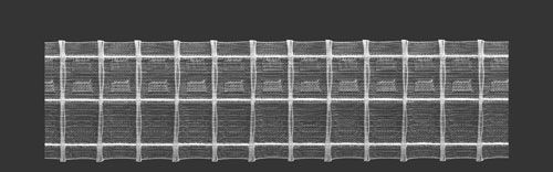 Тесьма 2.75.200.2 прозрачная 1:2 равномерная 75 мм 2 ряда петель Magam