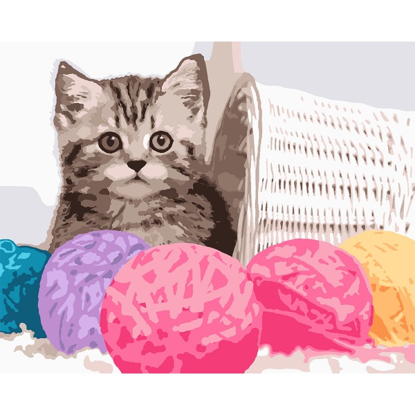 Картина за номерами Пухнасте кошеня 953846 40x50 см Santi 