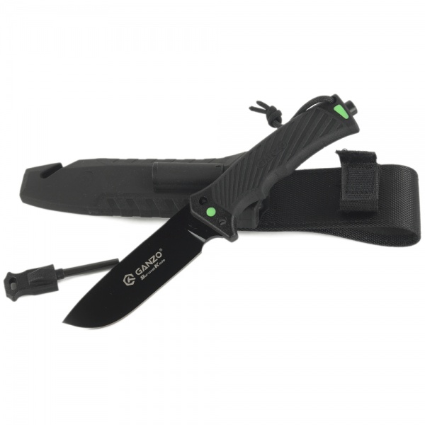 Нож Ganzo нескладной с паракордом G8012V2-BK