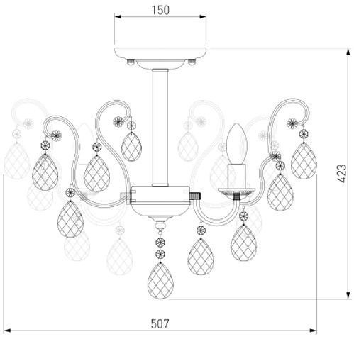 Люстра стельова Strotskis Rosita 6x60 Вт E14 антична бронза 10022/6 