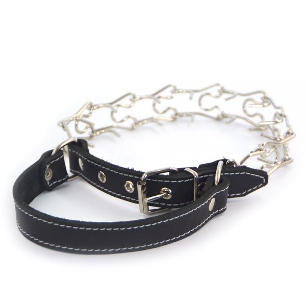 Ошейник-удавка Лорі с ручкой никелированный НЖР №4 60-68 см