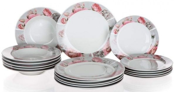 Набір тарілок Rosetta 6 персон 18 шт. Banquet