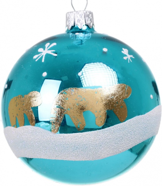 Шар новогодний мульти d 80 мм в ассортименте