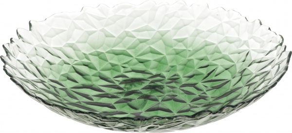 Блюдо глибоке Topaz 33 см темно-зелене/прозоре Dekor Cam 