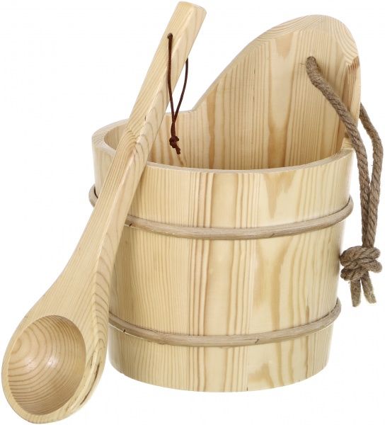 Набор для сауны шайка с черпаком 5 л KD-005B