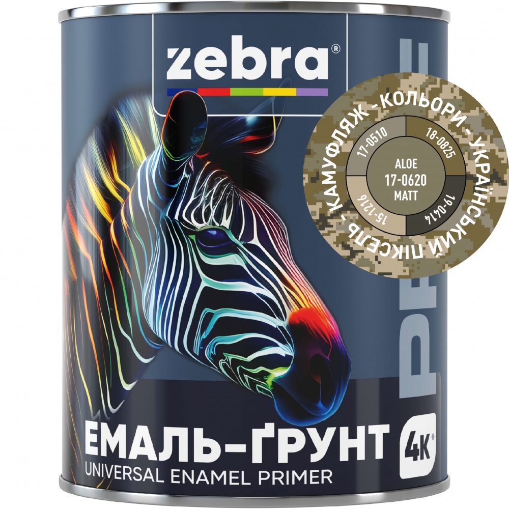 Емаль-грунт ZEBRA PROF 17-0620 алое мат 2,5кг