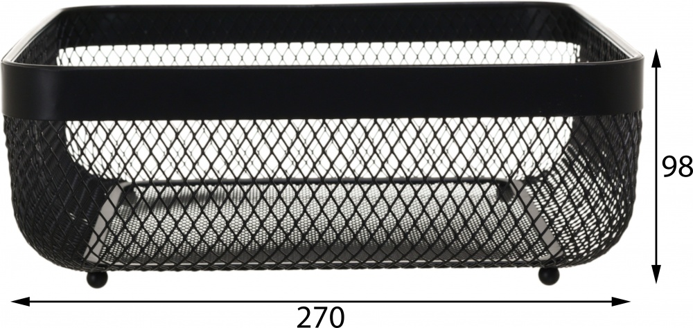 Корзинка для фруктов Flamberg Premium Fernie квадратный 26,5х9,8 см черный