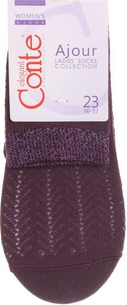 Шкарпетки Conte AJOUR люрекс 15С-82СП 076 р. 23 баклажановий 1 шт. 