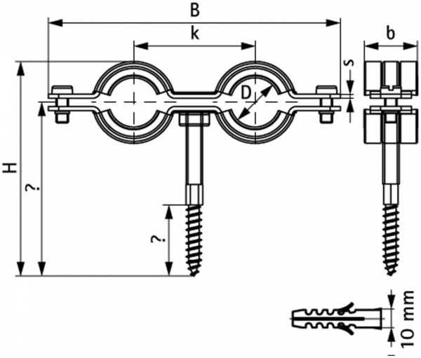Двойной хомут BIS Cobra 25-29 мм