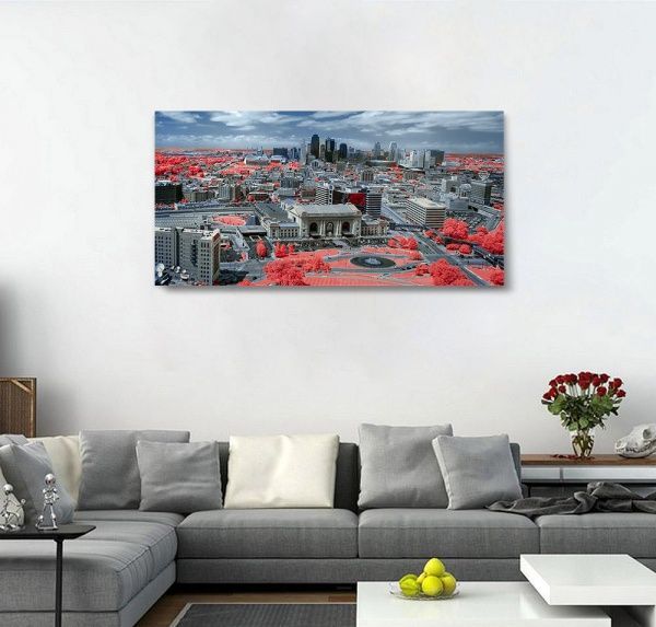 Репродукция Панорама города. Kansas 96x48 см i_96x48_00053 