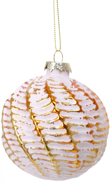 Елочная игрушка в форме шара золотая стеклянная 8 см 8 мм золотой ABT316430