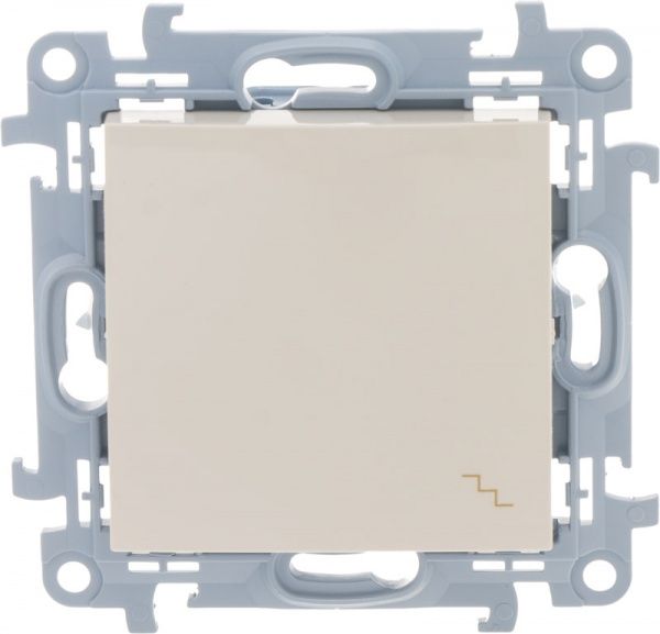 Вимикач прохідний одноклавішний Simon 10 без підсвітки 10 А 250В кремовий CW6.01/41