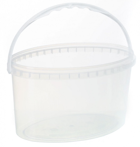 Відро Poliplast овальне з пластиковою ручкою (харчовий пластик) 5 л прозорий 