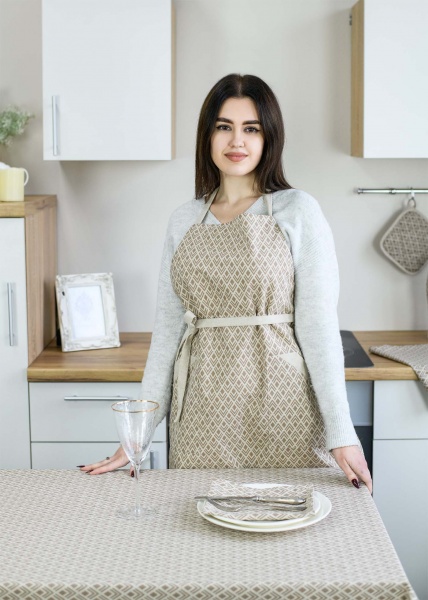 Фартук с нагрудником Joy бежевый рисунок La Nuit