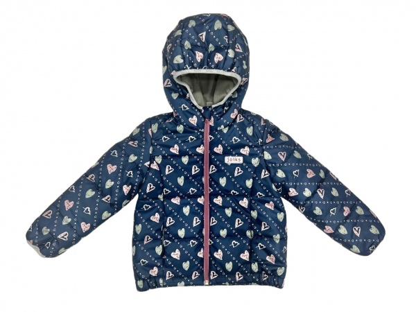 Куртка дитяча для дівчаток JOIKS Серця KD-22 р.116 темно-синій із принтом 