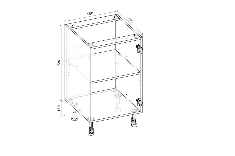 Тумба нижня Грейд Оптимум 500x870x522 мм фунго