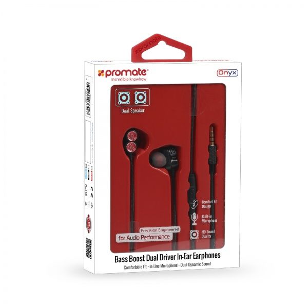 Наушники Promate Onyx Double Stereo red (onyx.maroon) 